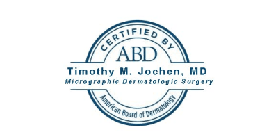 Timothy Jochen, MD is certified by the American Board of Dermatology for Mohs Micrographic Dermatologic Surgery.